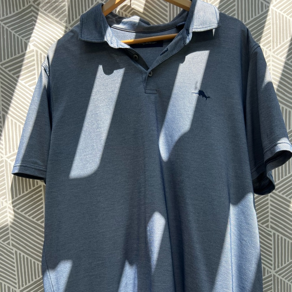 Gray tommy Bahamas golf silk XL polo